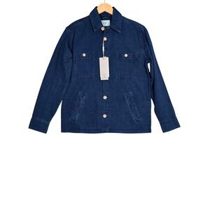 NWT Folk Men's Herrington Wash Herringbone Twill 4Pkt Jacket Indigo Small